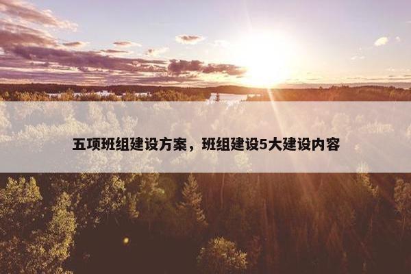 五项班组建设方案，班组建设5大建设内容