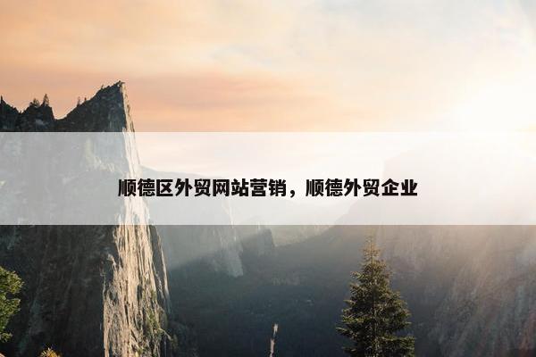 顺德区外贸网站营销，顺德外贸企业