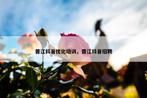晋江抖音优化培训，晋江抖音招聘