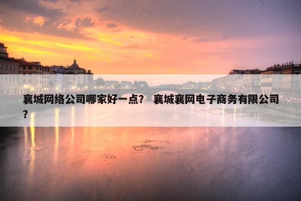 襄城网络公司哪家好一点？ 襄城襄网电子商务有限公司？