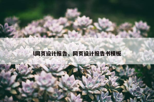 l网页设计报告，网页设计报告书模板