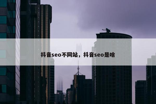 抖音seo不网站，抖音seo是啥