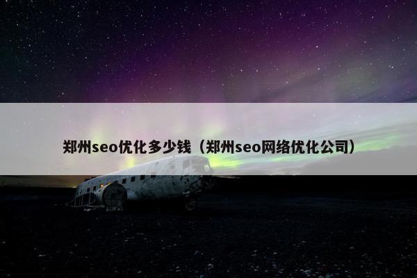 郑州seo优化多少钱（郑州seo网络优化公司）