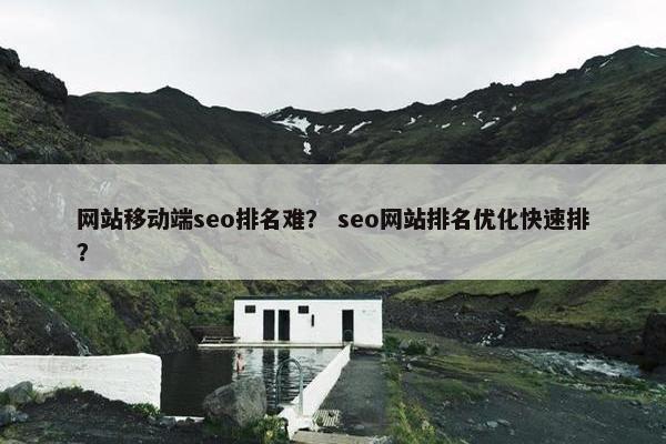 网站移动端seo排名难？ seo网站排名优化快速排？