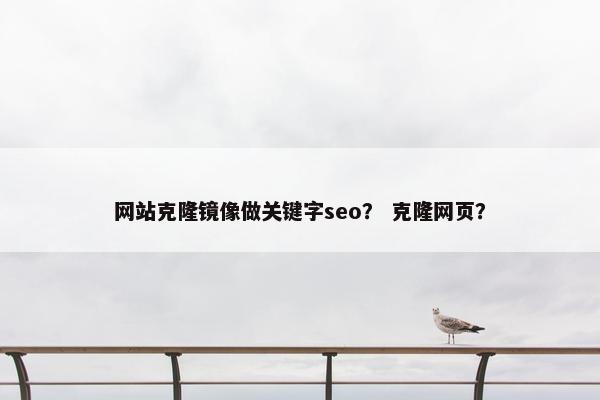 网站克隆镜像做关键字seo？ 克隆网页？