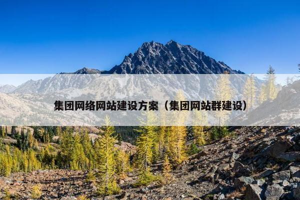 集团网络网站建设方案（集团网站群建设）
