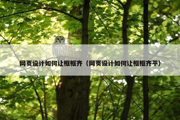 网页设计如何让框框齐（网页设计如何让框框齐平）