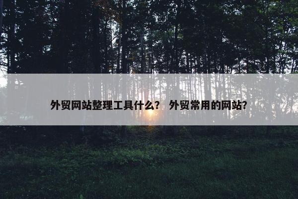 外贸网站整理工具什么？ 外贸常用的网站？