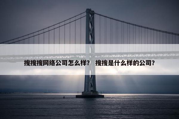 搜搜搜网络公司怎么样？ 搜搜是什么样的公司？