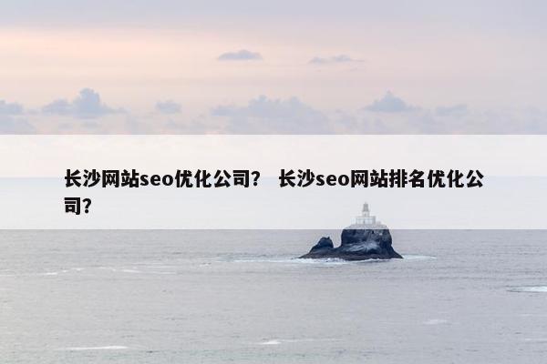 长沙网站seo优化公司？ 长沙seo网站排名优化公司？