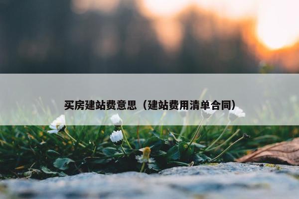 买房建站费意思（建站费用清单合同）