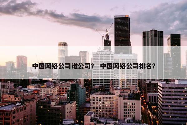 中国网络公司谁公司？ 中国网络公司排名？