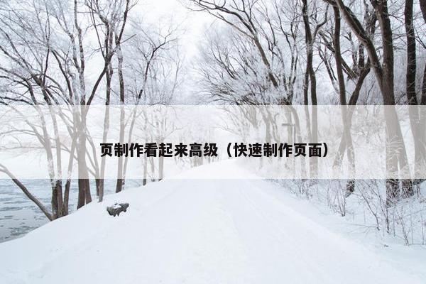页制作看起来高级（快速制作页面）