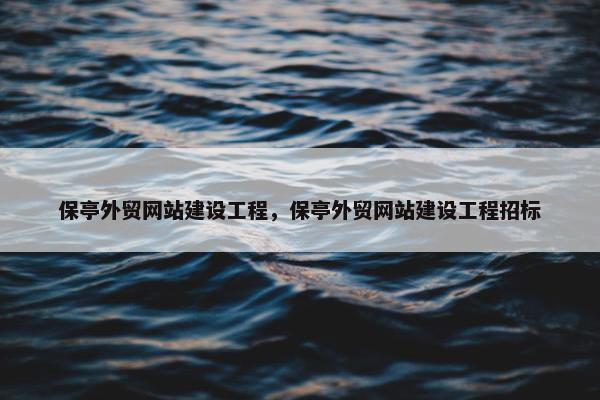 保亭外贸网站建设工程，保亭外贸网站建设工程招标