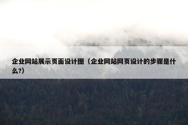 企业网站展示页面设计图（企业网站网页设计的步骤是什么?）
