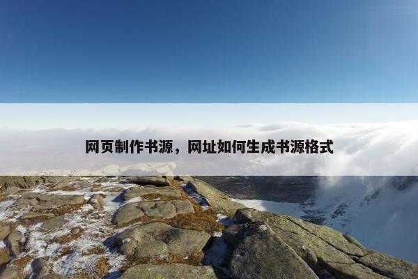 网页制作书源，网址如何生成书源格式