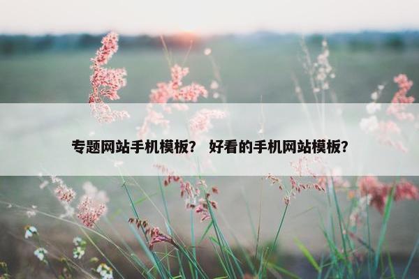 专题网站手机模板？ 好看的手机网站模板？