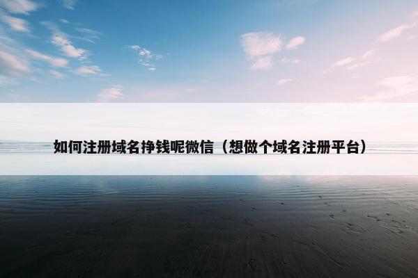 如何注册域名挣钱呢微信（想做个域名注册平台）