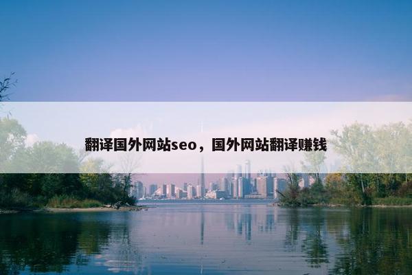 翻译国外网站seo，国外网站翻译赚钱