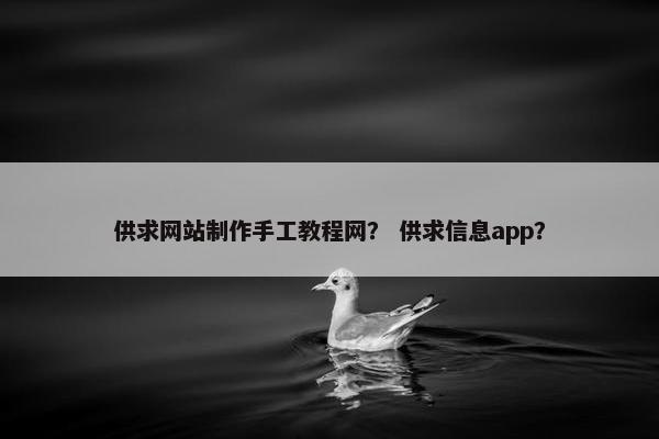 供求网站制作手工教程网？ 供求信息app？