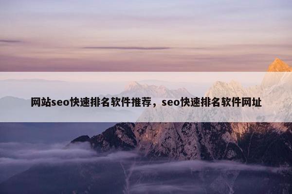 网站seo快速排名软件推荐，seo快速排名软件网址