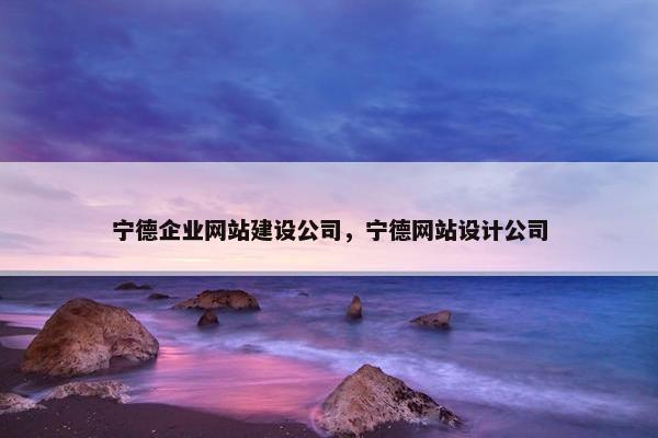 宁德企业网站建设公司，宁德网站设计公司