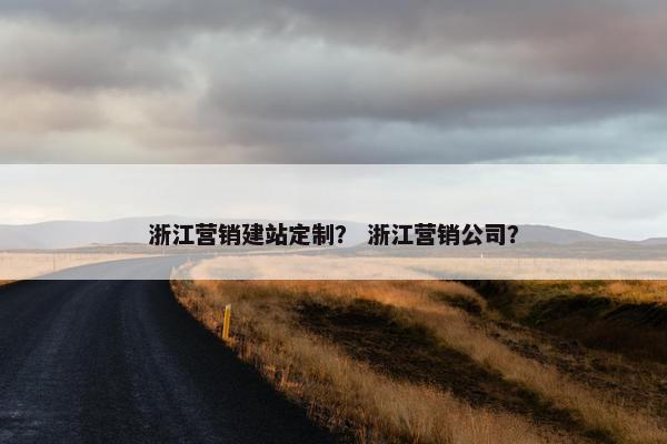 浙江营销建站定制？ 浙江营销公司？