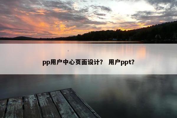 pp用户中心页面设计？ 用户ppt？