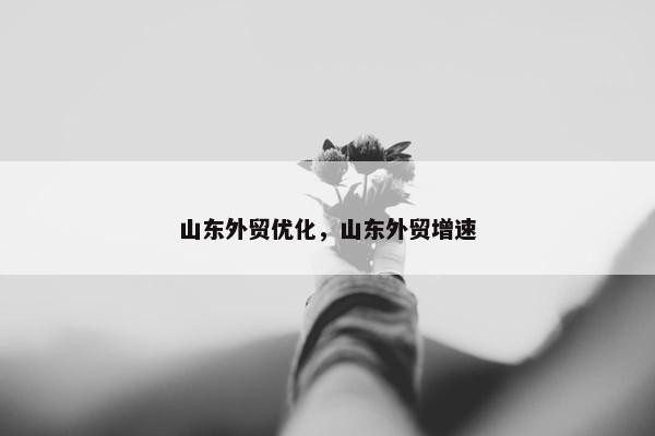 山东外贸优化，山东外贸增速
