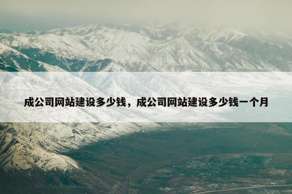 成公司网站建设多少钱，成公司网站建设多少钱一个月