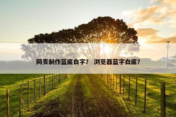 网页制作蓝底白字？ 浏览器蓝字白底？