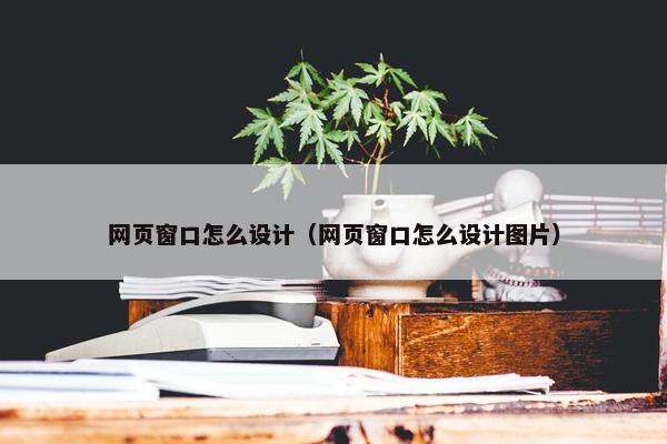网页窗口怎么设计（网页窗口怎么设计图片）