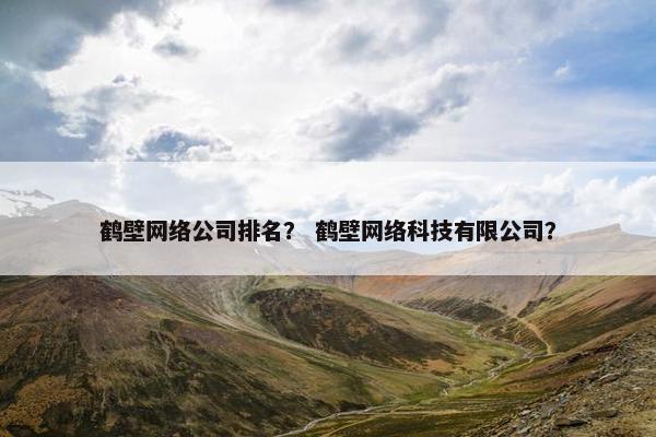 鹤壁网络公司排名？ 鹤壁网络科技有限公司？