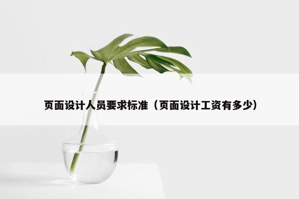 页面设计人员要求标准（页面设计工资有多少）