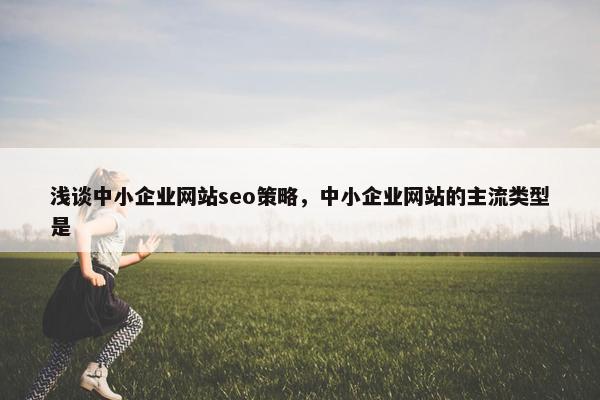 浅谈中小企业网站seo策略，中小企业网站的主流类型是