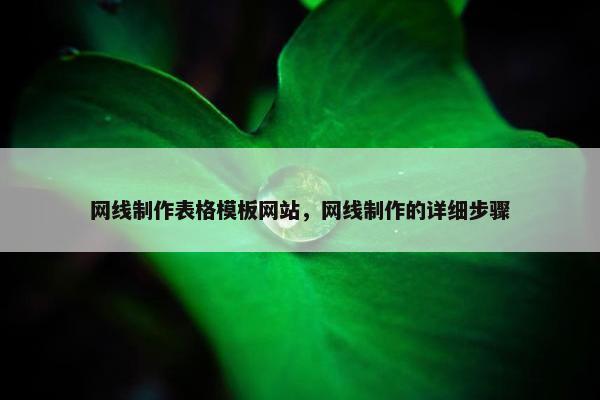 网线制作表格模板网站，网线制作的详细步骤