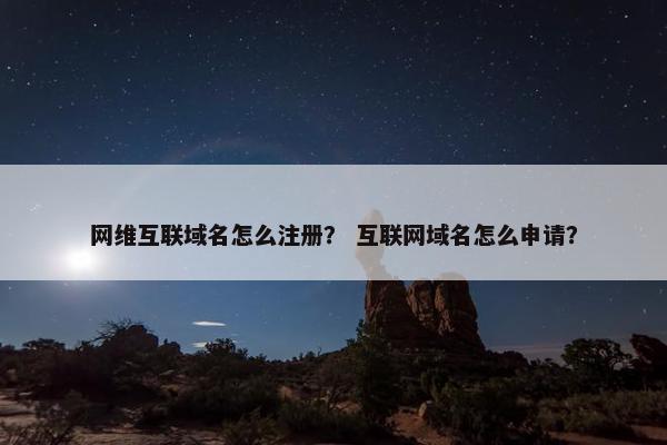 网维互联域名怎么注册？ 互联网域名怎么申请？