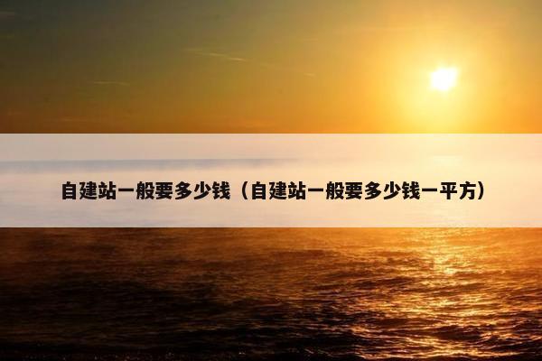 自建站一般要多少钱（自建站一般要多少钱一平方）