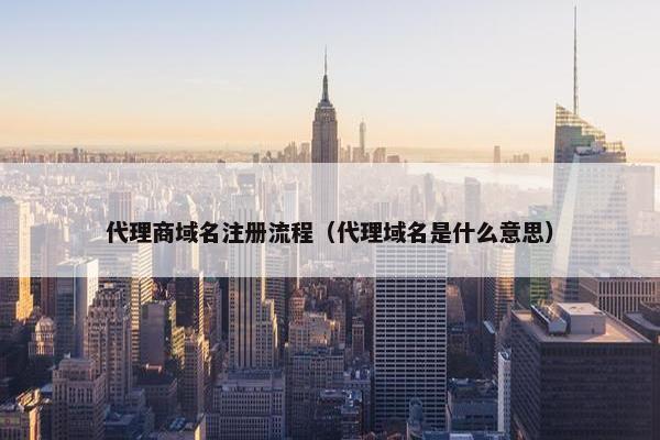 代理商域名注册流程（代理域名是什么意思）