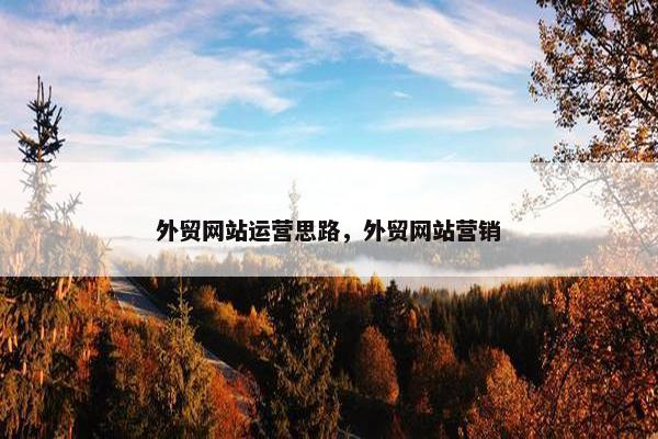 外贸网站运营思路，外贸网站营销
