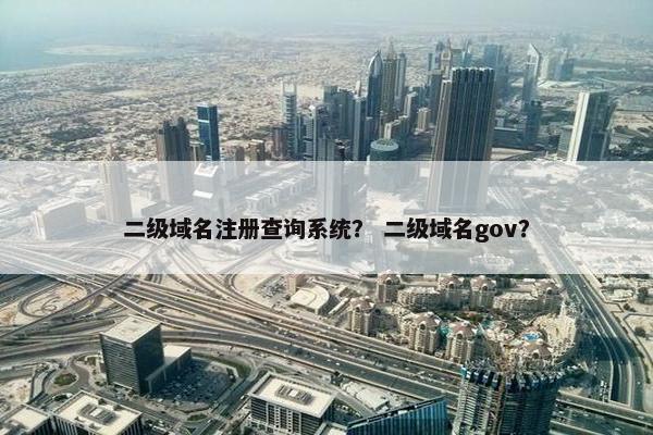 二级域名注册查询系统？ 二级域名gov？