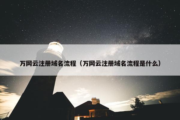 万网云注册域名流程（万网云注册域名流程是什么）
