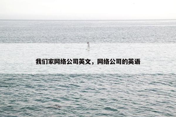 我们家网络公司英文，网络公司的英语