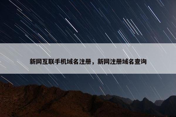 新网互联手机域名注册，新网注册域名查询