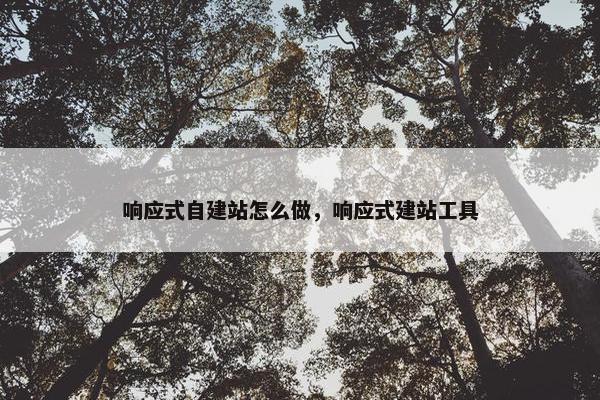 响应式自建站怎么做，响应式建站工具