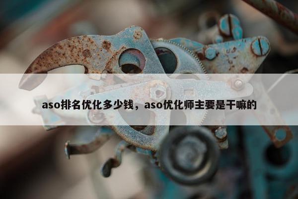 aso排名优化多少钱，aso优化师主要是干嘛的