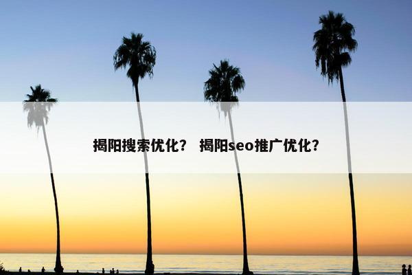 揭阳搜索优化？ 揭阳seo推广优化？
