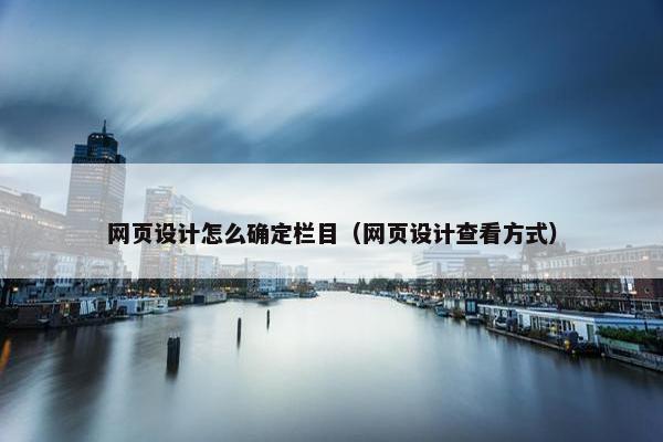 网页设计怎么确定栏目（网页设计查看方式）