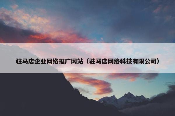 驻马店企业网络推广网站（驻马店网络科技有限公司）