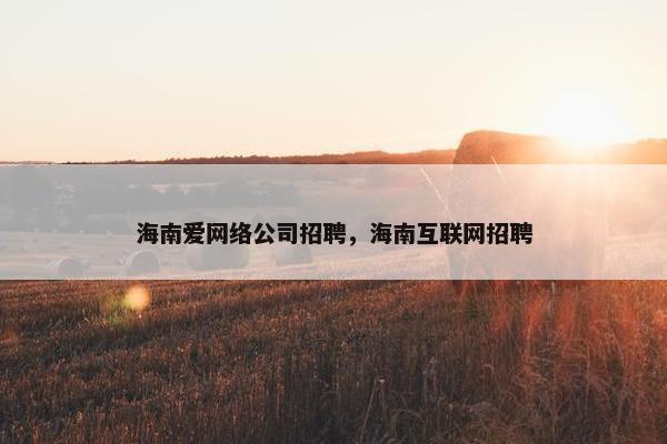 海南爱网络公司招聘，海南互联网招聘